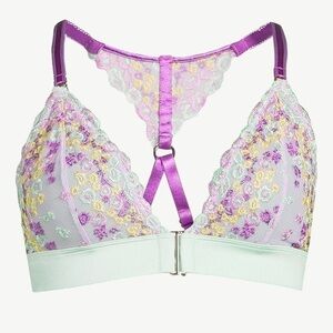 Sofia by Sofia Vergara Purple Floral Lace Bra